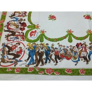 Linen Tablecloth & Napkins French Country Toile Traditional Folk‎ P Kaufman VTG